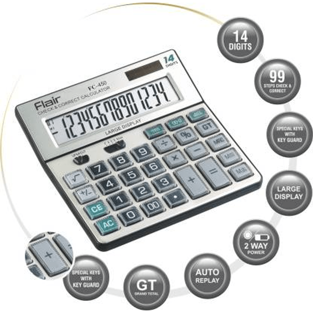 Buy FLAIR 134356 FC450 Basic Calculator Online at Best Price